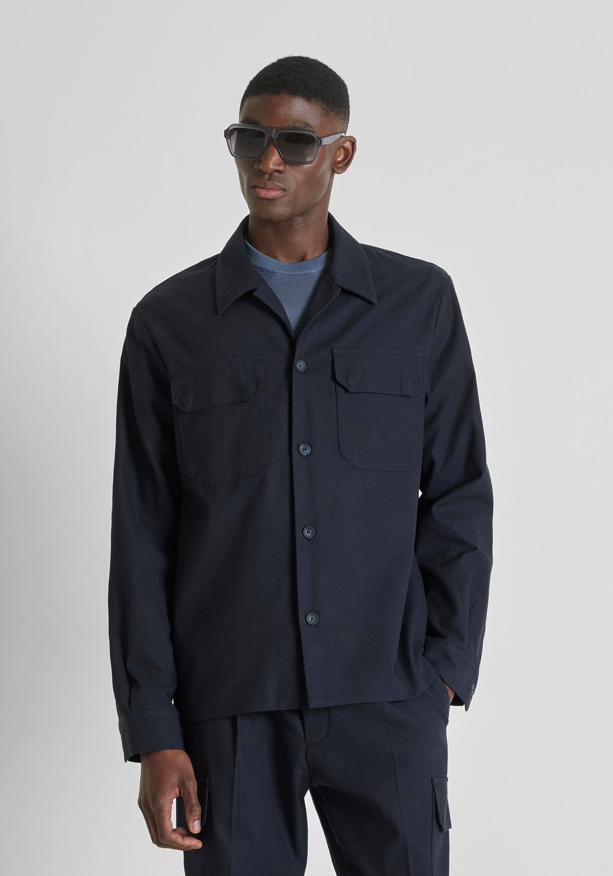CAMISAS ANTONY MORATO HOMBRE AZUL MMSL00791-FA800208