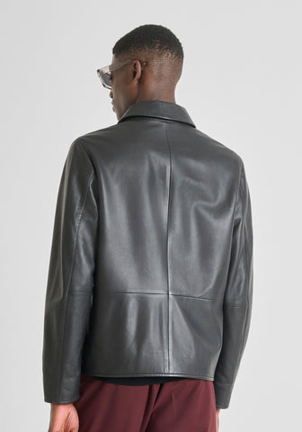 ANTONY MORATO ABRIGO DE CUERO HOMBRE NEGRO