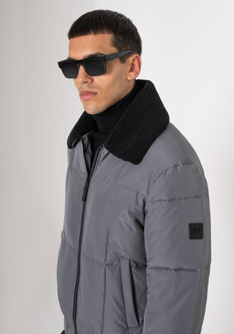 COAT REGULAR FIT IN TECHNO FAB