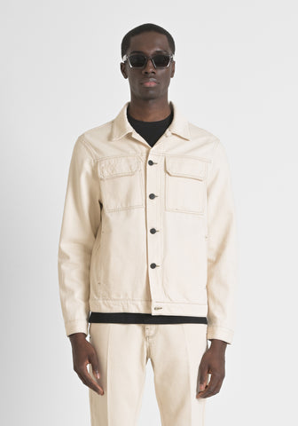 Coat Over Fit In Natural Cotto