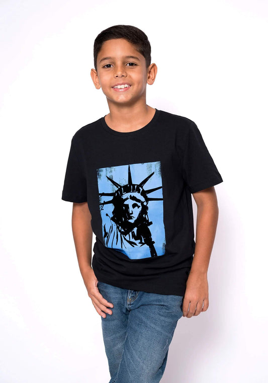 Camiseta Regular Fit En Elástico Para Niño