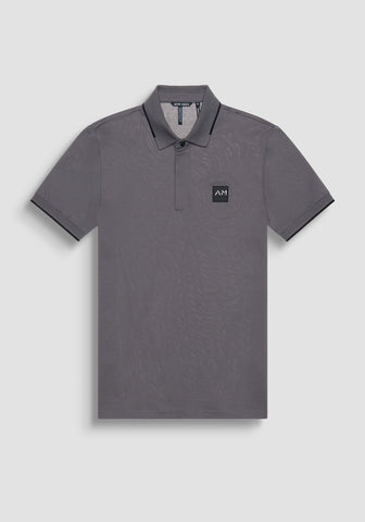 Camiseta tipo polo gris clara para hombre