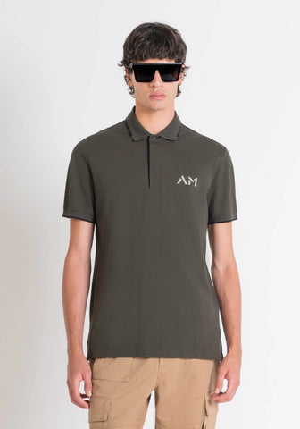 Camiseta tipo polo para hombre gris