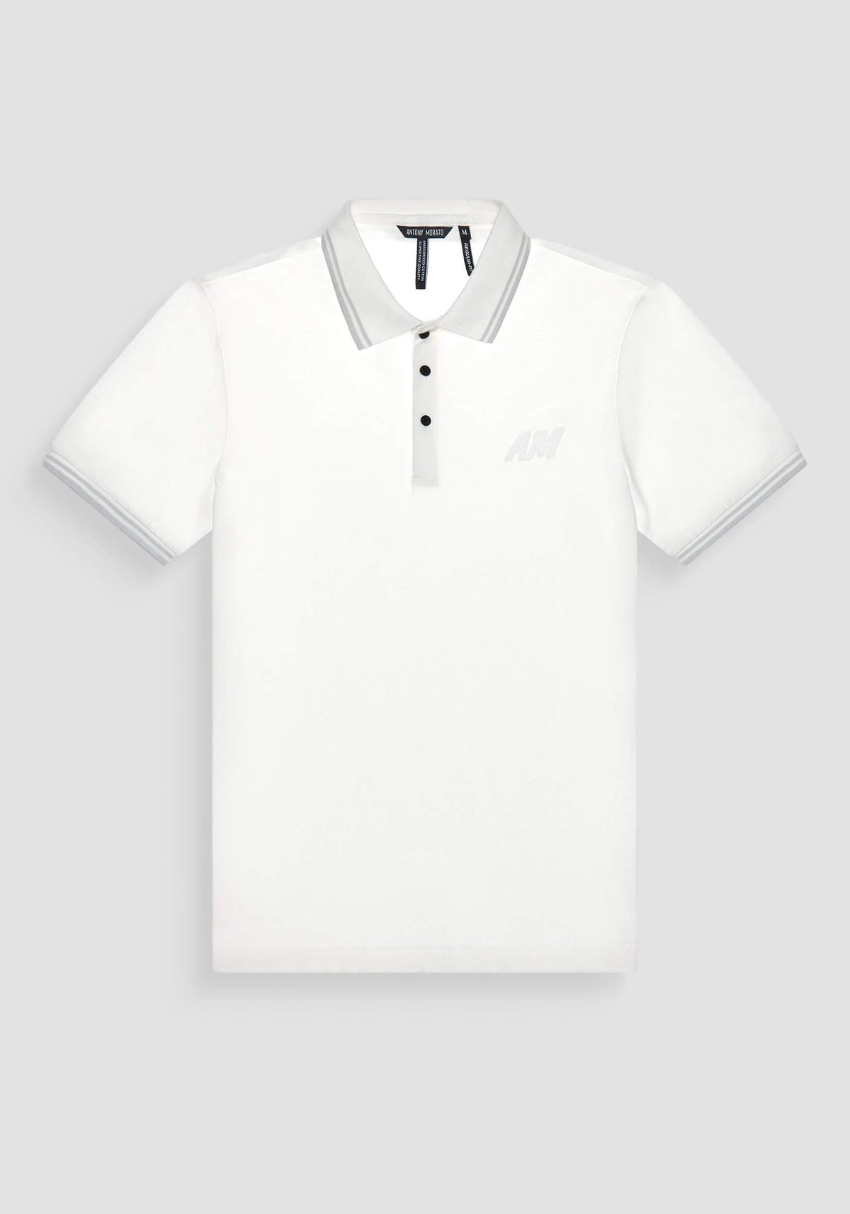 Camiseta tipo polo blanca con logo para hombre