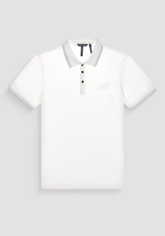 Camiseta tipo polo blanca con logo para hombre