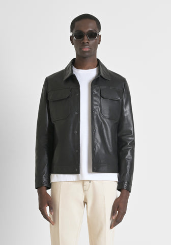 Coat Slim Fit In  Real Leather