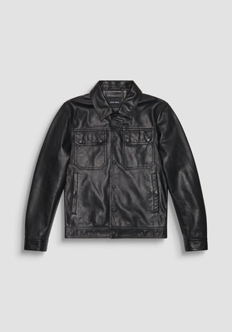 Coat Slim Fit In  Real Leather