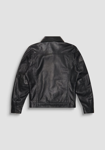 Coat Slim Fit In  Real Leather