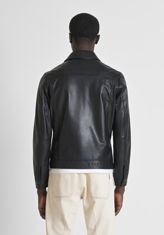Coat Slim Fit In  Real Leather