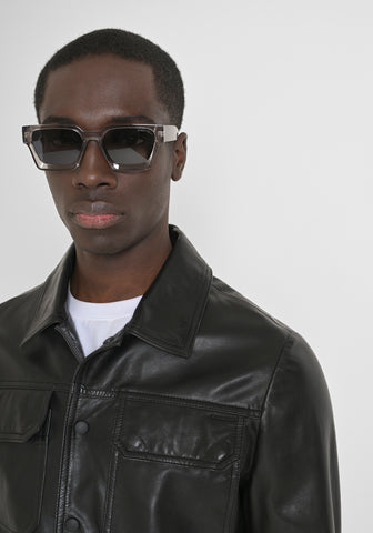 Coat Slim Fit In  Real Leather