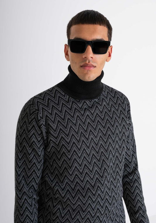 Sweater Regular Fit In Wool Bl