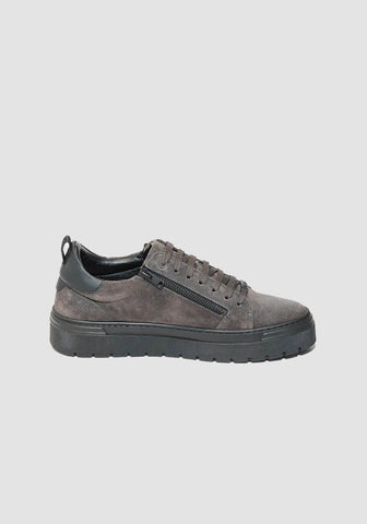 Sneaker Zipper In Suede.lace U