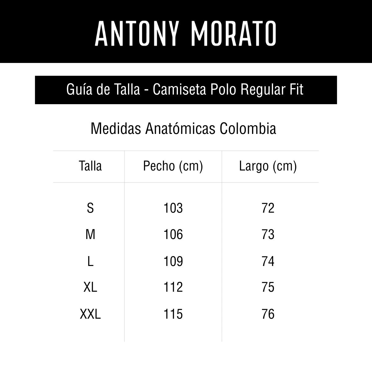 Guía de tallas camiseta-polo-regular-fit