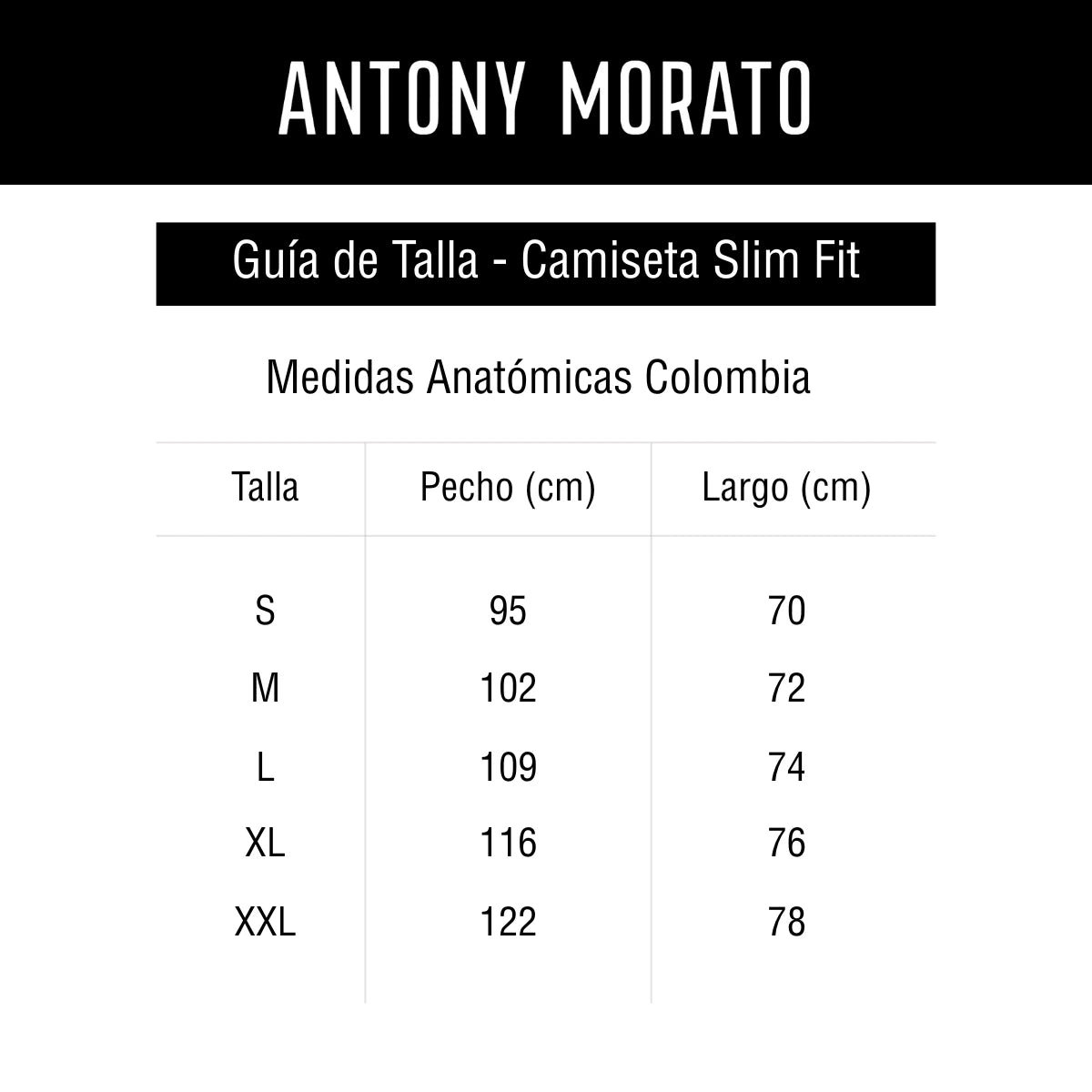 Guía de tallas camiseta-slim-fit